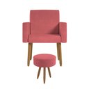 Ver imagem 2 de Poltrona Decorativa Cadeira Consultorio com Puff - Balaqui Cor:rosa