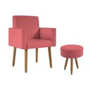 Ver imagem 1 de Poltrona Decorativa Cadeira Consultorio com Puff - Balaqui Cor:rosa