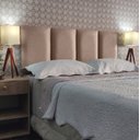 Ver imagem 1 de Cabeceira Solteiro 90 Cama Box V4 Módulos Bege Linho com Pés Rbl