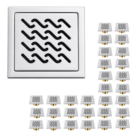 Ralo 10x10 Inox Kit 30 Uni Banheiro Anti Inseto Odor Casa Quintal Lavabo Jardim Varanda Higienico Re