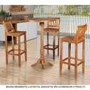 Ver imagem 2 de Mesa Bistro Redonda Madeira Maciça Rústica - Castanho