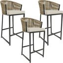 Ver imagem 1 de Kit 03 Banqueta Para Área Gourmet Cozinha Varanda Corda Náutica Sunset D04 Bege - Lyam Decor