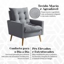 Ver imagem 4 de Poltrona Sala de Estar 92cm Sofisticado e Tom Suave para Harmonizar Seu Ambiente Cinza Claro Ester