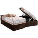 Ver imagem 1 de Cama Box Baú Solteiro: Colchão Molas Herval Maxspring Spain + Base CRC Suede Brown(88x188)