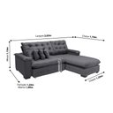 Ver imagem 2 de Sofá Berlin 2.65x1.70m com Chaise Super Pillow Top - Chumbo