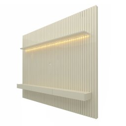 Painel Home Nobre Ripado para Tv até 85" Led 230cm Gelius Móveis Off White - 1