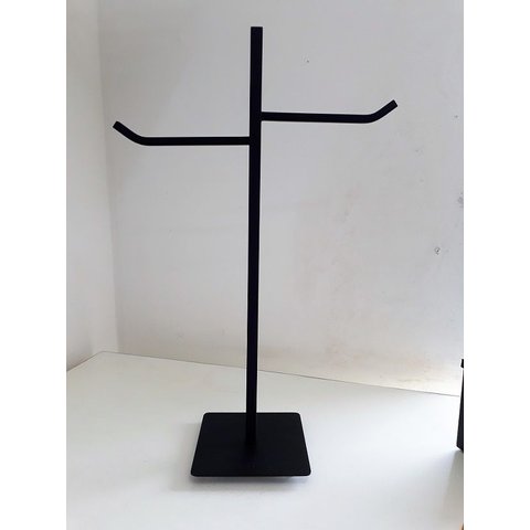 Toalheiro de mesa Duplo linha Quadrada Preto Fosco