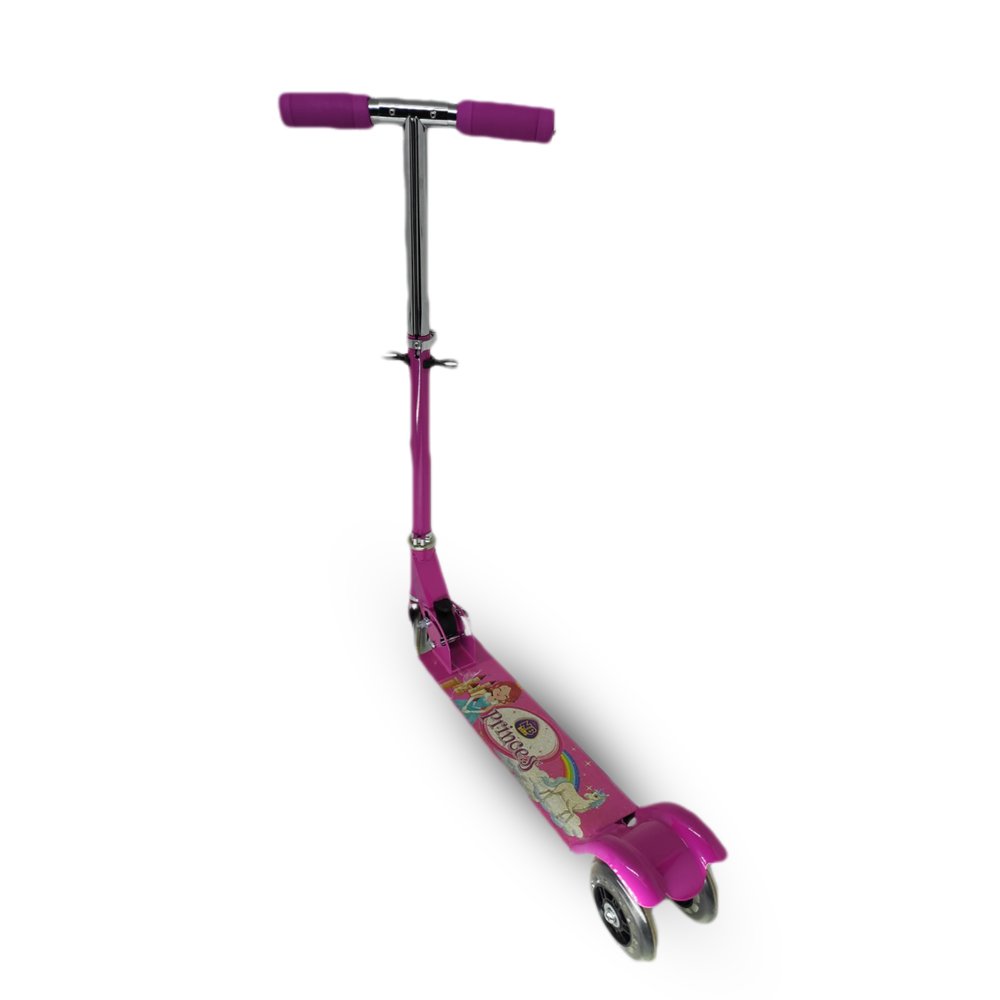 Patinete Nbkids Scooter de Ferro Dobrável Altura Regulável - Rosa / Princesa - 2