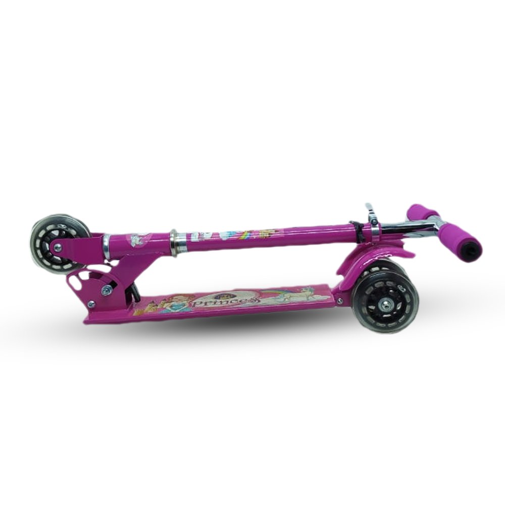 Patinete Nbkids Scooter de Ferro Dobrável Altura Regulável - Rosa / Princesa - 5