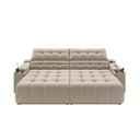 Ver imagem 6 de Sofá Connect Premium 2,30m Assento Retrátil/reclinável com Porta Copos e Entrada Usb Suede Areia