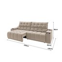 Ver imagem 3 de Sofá Connect Premium 2,30m Assento Retrátil/reclinável com Porta Copos e Entrada Usb Suede Areia
