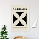 Ver imagem 1 de Quadro Bauhaus Flor Preto e Bege 45x34cm - com Vidro:madeira Preta