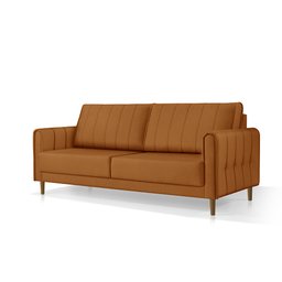 Sofá Living Biagio Pés Madeira 2,40m - Fortbello Estofados:terracota - 2
