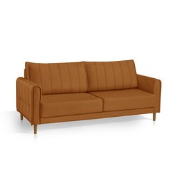 Sofá Living Biagio Pés Madeira 2,40m - Fortbello Estofados:terracota - 4