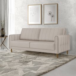 Sofá Living Biagio Pés Madeira 2,40m - Fortbello Estofados:terracota - 5