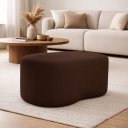 Ver imagem 1 de Puff Feijão Curvo Orgânico Redondo Sala Confortável Moderno Suede:marrom