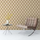 Ver imagem 3 de Papel de Parede Adesivo Estofado Dourado Sofá Botão 2,80m