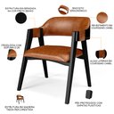 Ver imagem 4 de Kit 4 Cadeiras Sala de Jantar Estar Living Estofada Suran L02 Preto Couríssimo Camel - Lyam Decor