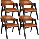 Ver imagem 1 de Kit 4 Cadeiras Sala de Jantar Estar Living Estofada Suran L02 Preto Couríssimo Camel - Lyam Decor