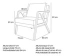 Ver imagem 6 de Poltrona Luxo Lara para Sala Base de Madeira Linho Cinza - Bz Home Decor