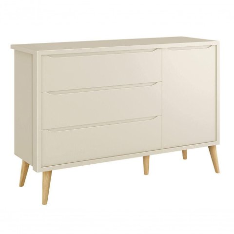 Cômoda Sapateira Théo New Areia Fosco com Natural - Moveisaqui