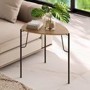 Ver imagem 1 de Mesa Lateral 56cm de Apoio para Sala Multiuso 100% Mdf Cor:louro com Preto