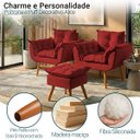 Ver imagem 2 de Kit 2 Poltronas Decorativa e Puff para Sala Recepção Manicure Consultório Quarto Alice Tecido Suede