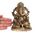 Ver imagem 3 de Estátua de Ganesha Sentado Dourado Resina 13cm