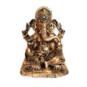 Ver imagem 1 de Estátua de Ganesha Sentado Dourado Resina 13cm