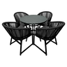 Conjunto Cancún - Alumínio Pintado Preto, Corda Náutica - Preto - 1