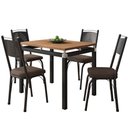 Ver imagem 2 de Conjunto Mesa de Jantar Tubular com 4 Cadeiras Malva Tampo Bp 91x68cm 151 Preto Fosco Assento Imbuia