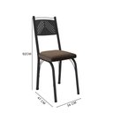 Ver imagem 4 de Conjunto Mesa de Jantar Tubular com 4 Cadeiras Malva Tampo Bp 91x68cm 151 Preto Fosco Assento Imbuia