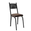 Ver imagem 3 de Conjunto Mesa de Jantar Tubular com 4 Cadeiras Malva Tampo Bp 91x68cm 151 Preto Fosco Assento Imbuia