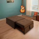 Ver imagem 2 de 4 em 1 Poltrona, Puff, Chaise e Cama Ares Marrom Estofama