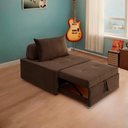 Ver imagem 5 de 4 em 1 Poltrona, Puff, Chaise e Cama Ares Marrom Estofama