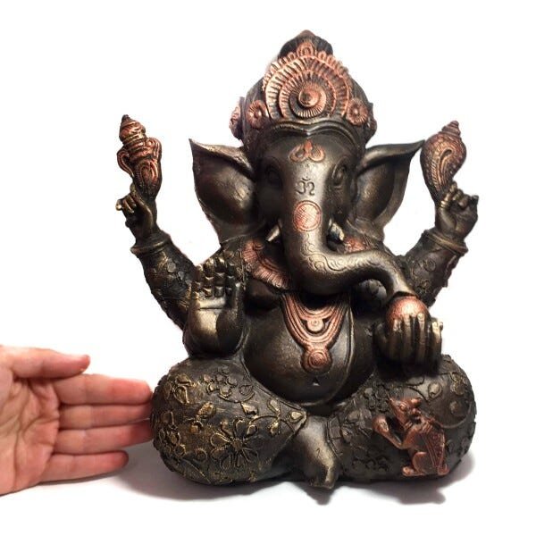 Estátua de Ganesha Grande Bronze 30cm - 5