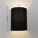 Ver imagem 3 de Arandela Meia Cana Retro Vivare Md-2003 Cúpula em Tecido 25/18x10cm - Bivolt - Preto - 110V/220V