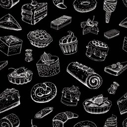 Papel de Parede Adesivo Confeitaria Doceria Doces Bolos Tortas Sobremesas SSCA-046 - ROLO - 10M X 50 - 1