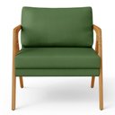 Ver imagem 6 de Kit 02 Poltronas Decorativa Sala Pietra Com Estrutura Madeira L02 Facto Verde Musgo - Lyam Decor