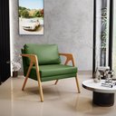 Ver imagem 2 de Kit 02 Poltronas Decorativa Sala Pietra Com Estrutura Madeira L02 Facto Verde Musgo - Lyam Decor