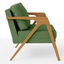 Ver imagem 7 de Kit 02 Poltronas Decorativa Sala Pietra Com Estrutura Madeira L02 Facto Verde Musgo - Lyam Decor