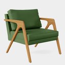 Ver imagem 3 de Kit 02 Poltronas Decorativa Sala Pietra Com Estrutura Madeira L02 Facto Verde Musgo - Lyam Decor