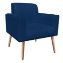 Ver imagem 2 de Poltrona Viena Gomada Suede Azul Marinho Pés Palito - D'Rossi