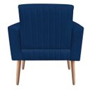 Ver imagem 3 de Poltrona Viena Gomada Suede Azul Marinho Pés Palito - D'Rossi