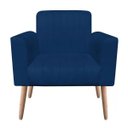 Ver imagem 1 de Poltrona Viena Gomada Suede Azul Marinho Pés Palito - D'Rossi