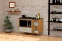 Ver imagem 1 de Balcão Armário para Cooktop Co com Nicho para Forno Cor Ipê / Off White