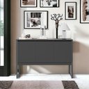 Ver imagem 1 de Aparador Buffet Âmbar Industrial 3 Portas MDP 120cm Preto Onix Casah