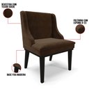 Ver imagem 3 de Kit 4 Cadeiras Estofadas para Sala de Jantar Base Fixa de Madeira Preto Lia Suede Marrom - Ibiza