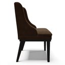Ver imagem 6 de Kit 4 Cadeiras Estofadas para Sala de Jantar Base Fixa de Madeira Preto Lia Suede Marrom - Ibiza