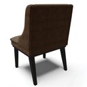 Ver imagem 7 de Kit 4 Cadeiras Estofadas para Sala de Jantar Base Fixa de Madeira Preto Lia Suede Marrom - Ibiza